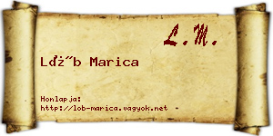 Löb Marica névjegykártya